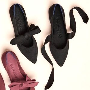 NEW! Rothy's The Mary Jane Black Knit Fabric Pointy Toe Ballet Flats Women US 7